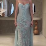 Sweetheart Neck Ruched Mermaid Evening Gown with Choker Cape