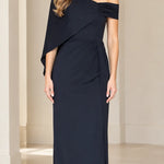 Asymmetric One-Shoulder Drape Maxi Formal Gown with Side Slit