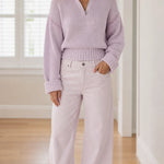 Women's Half-Zip Ribbed Knit Pullover Sweater