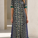 Sequined Chevron Embroidered Tassel Trim Maxi Dress Set