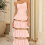 Elegance Tiered Sequin Embellished Maxi Dress