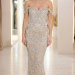 Off-The-Shoulder Embellished Mermaid Evening Gown