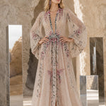 Elegance Embroidered Beaded Long Sleeve Evening Gown