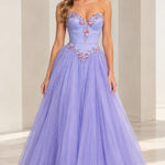 Strapless Sweetheart Crystal Beaded Ball Gown Tulle Evening Dress with Matching Choker