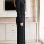 Floral Embroidered Lace Two-Piece Evening Pant Suit with Beaded Buttons