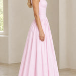Embroidered Bateau Neck Sleeveless Full Maxi Dress