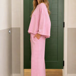 Women's Relaxed Crewneck Sweatshirt & Wide-Leg Pants 2-Piece Lounge Set