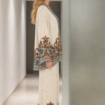 Vintage Baroque Floral Print Tunic Top and Wide Leg Pants Two-Piece Set