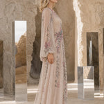 Elegance Embroidered Beaded Long Sleeve Evening Gown