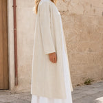 Women's Open Front Longline Linen Blend Duster Coat