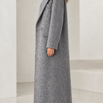 Women's Textured Bouclé Longline Lapel Overcoat