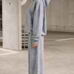 Washed Rhinestone Embellished Oversized Hoodie and Wide-Leg Pants Set