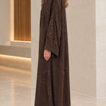 Collared Sequin Embellished Modest Abaya Maxi Dress