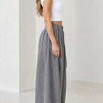 Women's High Waisted Pleated Balloon Pants Plaid Wide Leg Casual Trousers