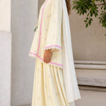 Women's Ethnic Striped Kurti with Sharara and Dupatta Set