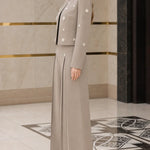 Star Embellished Cropped Jacket and Pleated Wide Leg Pants 2-Piece Suit Set