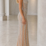 Stunning Sequin and Crystal Embellished Strapless Evening Gown