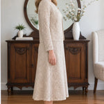 Elegant Floral Lace Midi Dress and Jacket Two-Piece Set