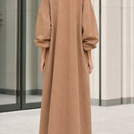 Contrast Lining Oversized Longline Duster Trench Coat