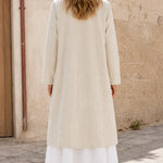 Women's Open Front Longline Linen Blend Duster Coat