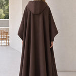 Women's Hooded Maxi Cape Coat Longline Asymmetric Wrap Cloak