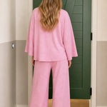 Women's Relaxed Crewneck Sweatshirt & Wide-Leg Pants 2-Piece Lounge Set