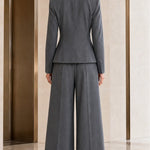 Women's Elegant Tailored 2-Piece Pant Suit Set | Slim Blazer & Wide-Leg Trousers