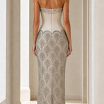 Stunning Sequin Embellished Strapless Evening Gown