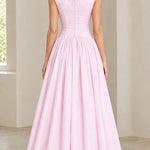 Embroidered Bateau Neck Sleeveless Full Maxi Dress