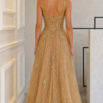 Embellished Corset Sweetheart Evening Gown with Thigh-High Slit