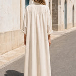 Women's Casual Long Sleeve Button-Down Maxi Shirt Dress
