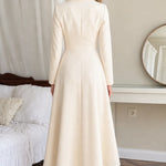 Double-Breasted Blazer A-Line Midi Dress with Notched Lapel