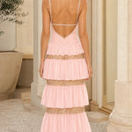 Elegance Tiered Sequin Embellished Maxi Dress