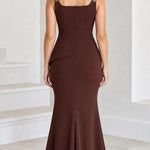Asymmetrical Beaded Corset Mermaid Formal Evening Gown