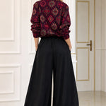 Women's Ethnic Pattern V-Neck Blouse and Balloon Pants Two-Piece Set