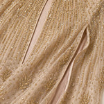 Beaded High-Neck Floor-Length Evening Cape Dress
