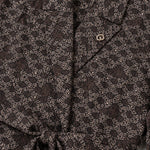 Women's Geometric Print Belted Blazer and Wide-Leg Pants Set