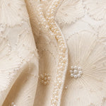 Elegant Embroidered Peplum Skirt Suit with Pearl Embellishment