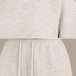 Women's Casual Crewneck Sweatshirt and Drawstring Shorts Lounge Set
