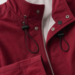 Women's Mid-Length Lightweight Utility Parka Coat with Stand Collar