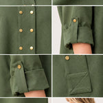 Women's Casual Collared Button-Front Maxi Shirt Dress with Pockets