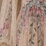 Elegance Embroidered Beaded Long Sleeve Evening Gown
