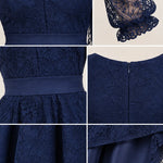 Elegant Floral Lace V-Neck A-Line Maxi Dress with 3/4 Sleeves