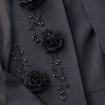 Elegant 2-Piece Floral Appliqué Maxi Dress Set with Sheer Bolero Jacket