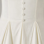 Elegance Sleeveless Pleated Midi Dress with Button Details