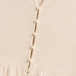 Women's Ribbed Short Sleeve Button Top and Tiered Maxi Skirt Set