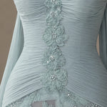 Sweetheart Neck Ruched Mermaid Evening Gown with Choker Cape