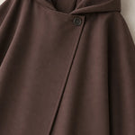 Women's Hooded Maxi Cape Coat Longline Asymmetric Wrap Cloak