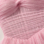Strapless Glitter Tulle Sweetheart Corset Evening Gown