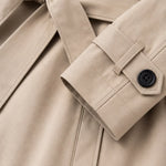 Women's Short Belted Trench Jacket Notch Lapel Lightweight Coat